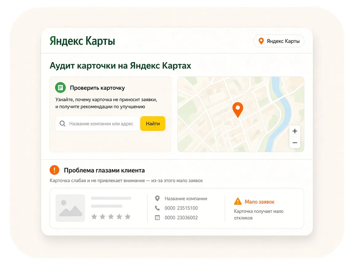 Аудит карточки на Яндекс Картах: для кого услуга