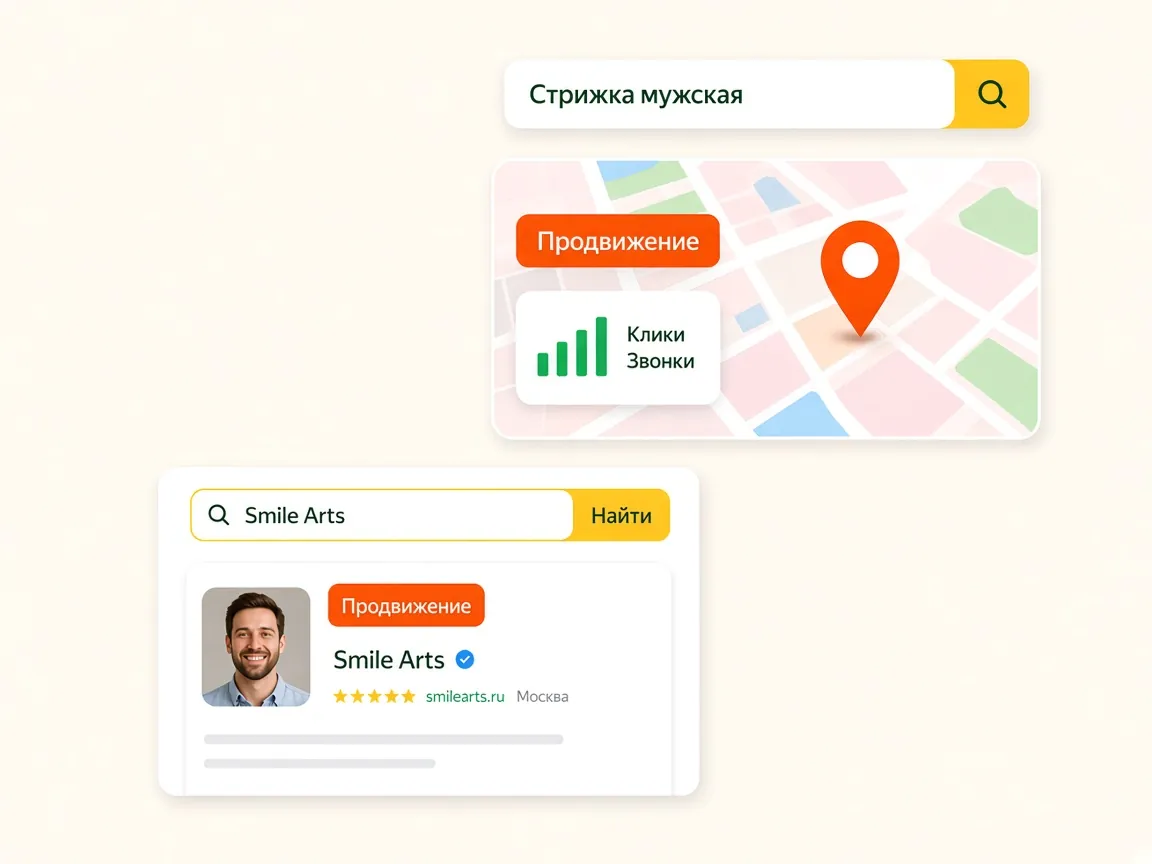 Мокап рекламного продвижения организации на картах