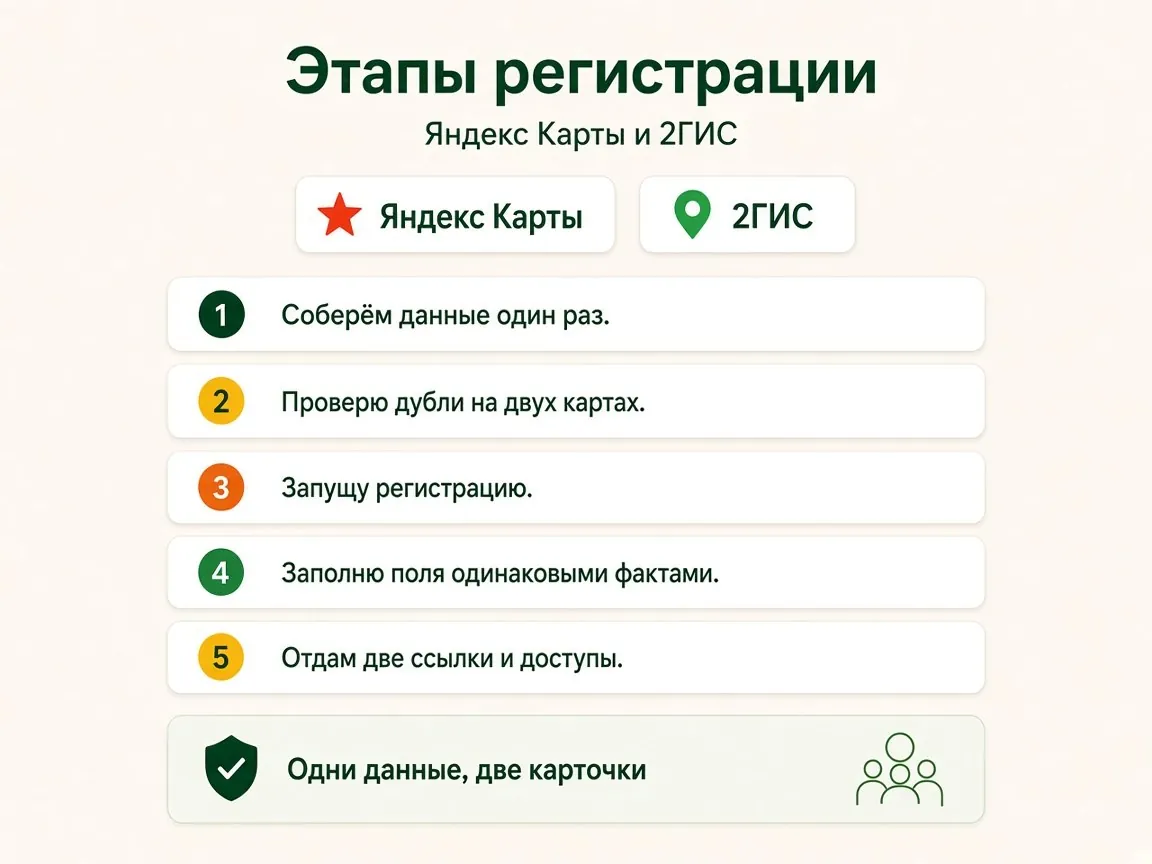 Регистрация компании на Яндекс Картах и в 2ГИС: этапы работы