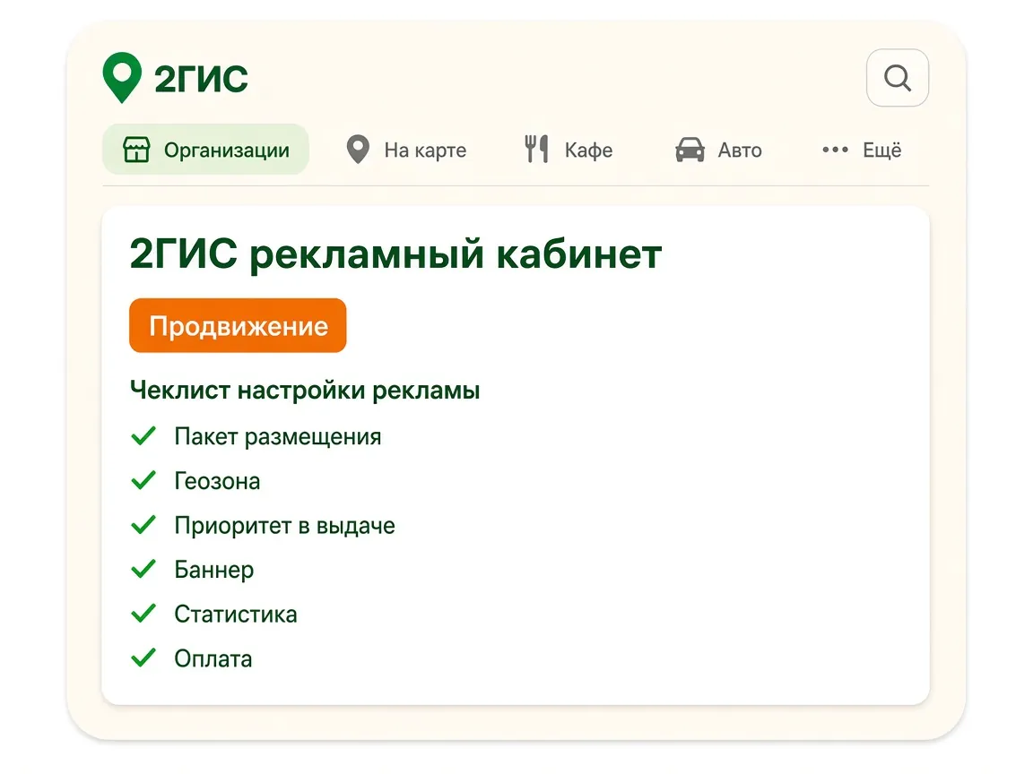 Настройка рекламы в 2ГИС: что входит