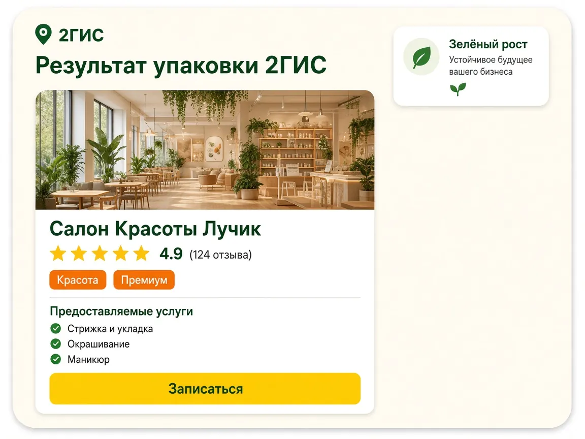 Упаковка организации в 2ГИС: результат