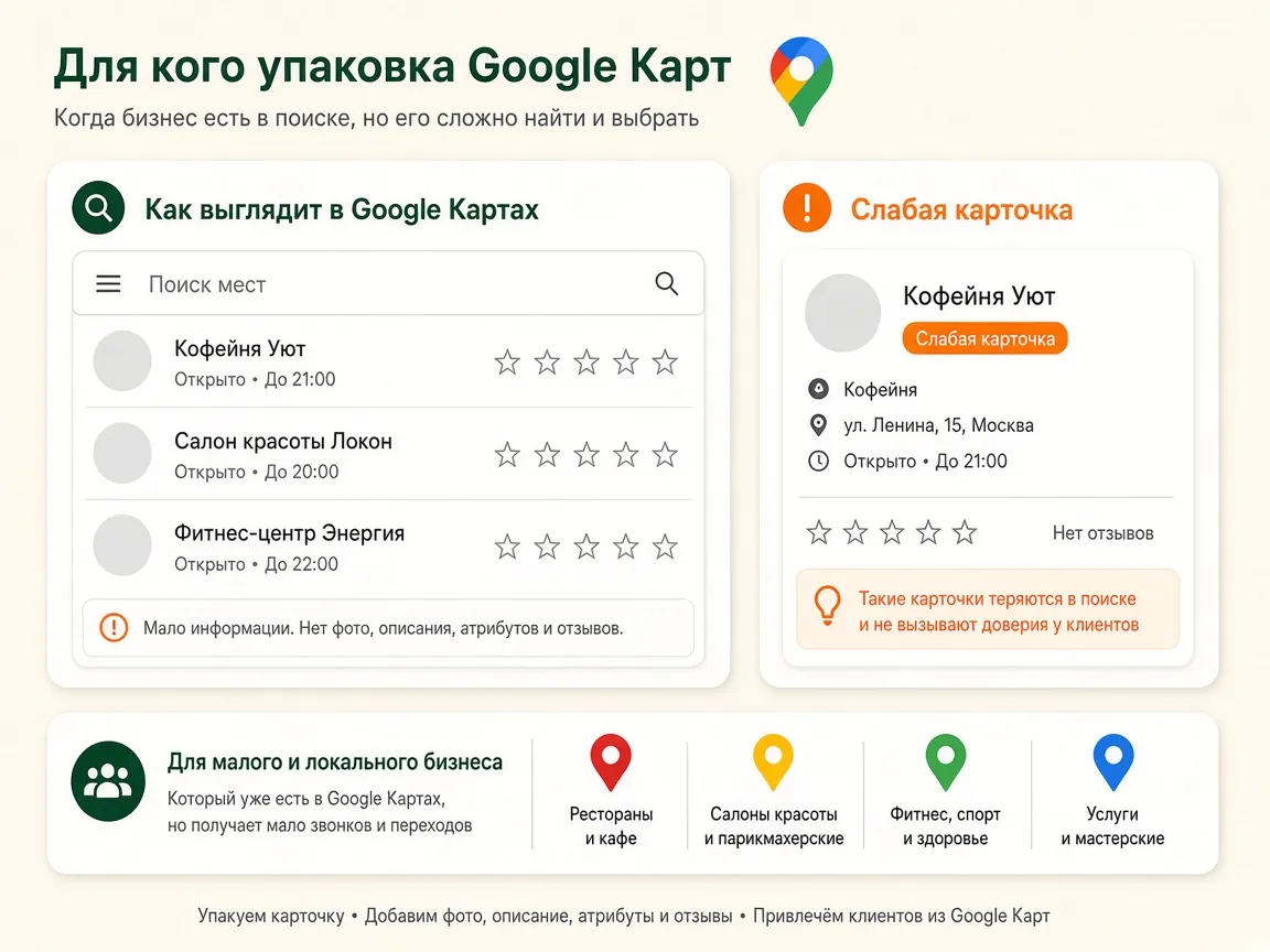 Упаковка организации на Google Картах: для кого услуга