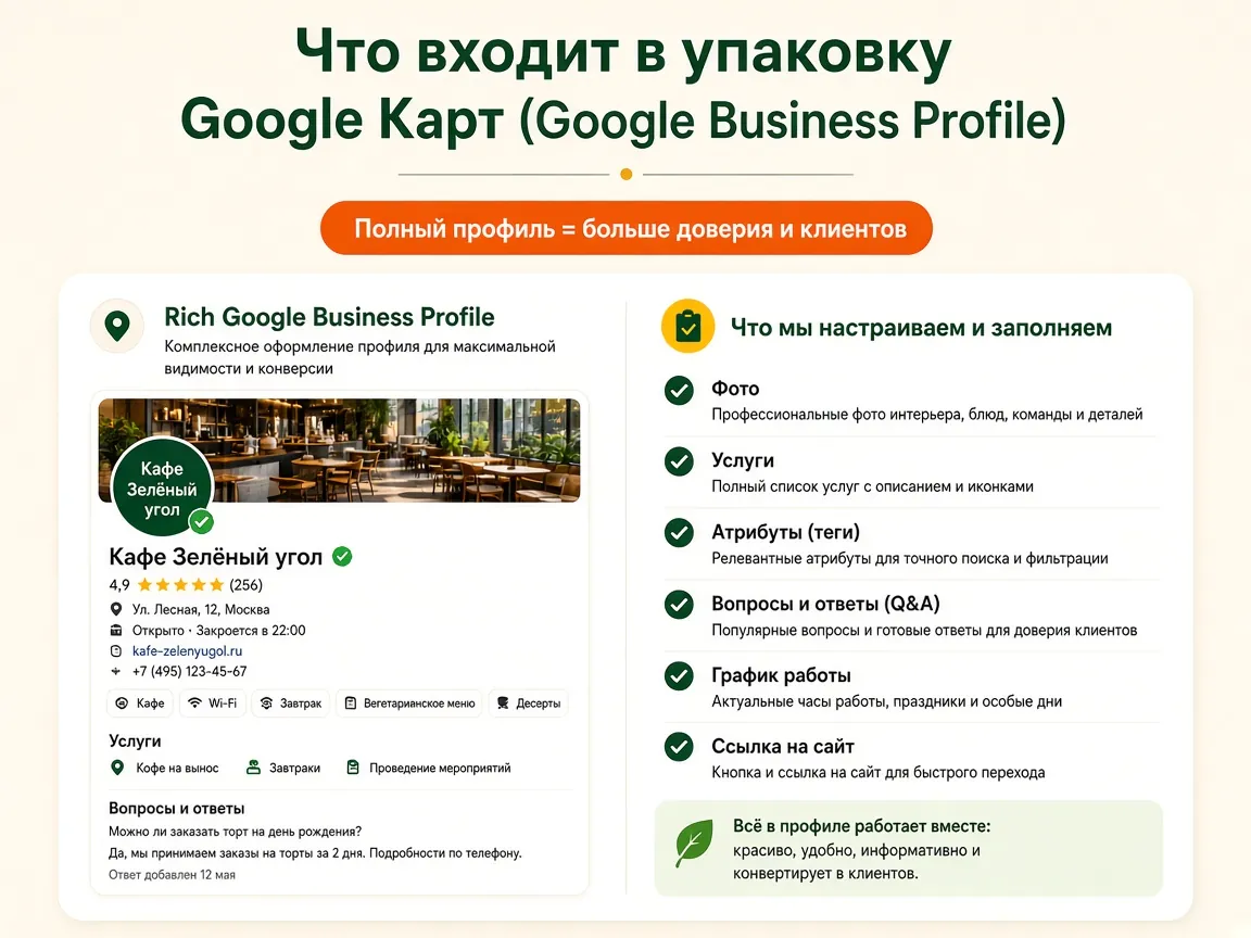Упаковка организации на Google Картах: что входит